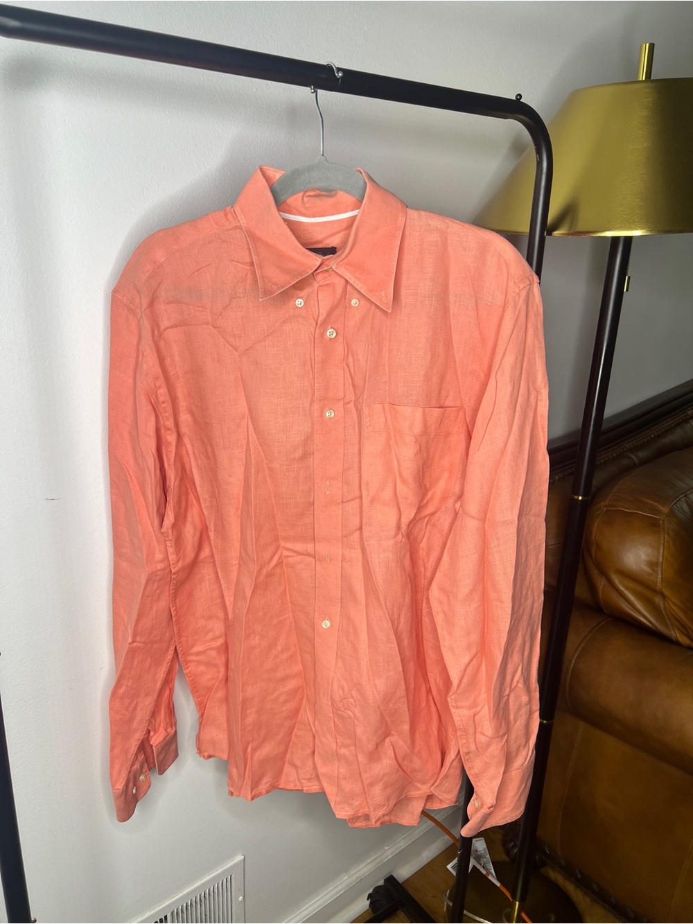 Coral Lenin Button-Up Long Sleeve Shirt